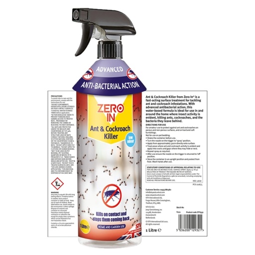 STV - Anti-Bacterial Ant & Cockroach Killer - 1L RTU