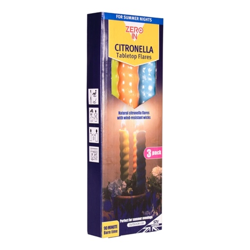 STV - Citronella Table Top Flares - Beach Party - 3-Pack