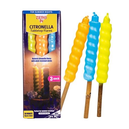 STV - Citronella Table Top Flares - Beach Party - 3-Pack