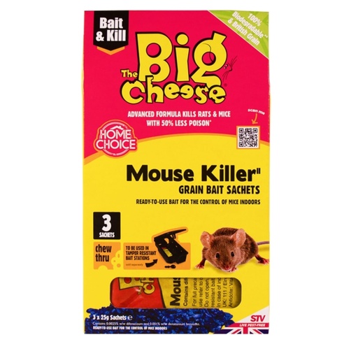 STV - Mouse Killer Grain Bait Sachet - 25g x 3