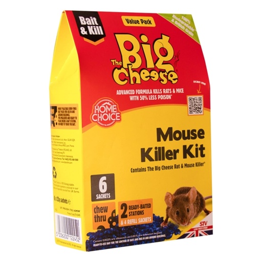 STV - Mouse Killer Kit - 25g Grain x 6 + 2 Stations