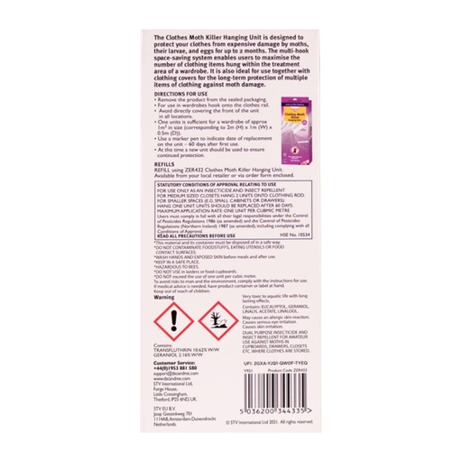 STV - Multi-Hook Hanging Clothes Moth Killer