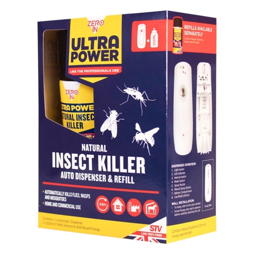 STV - Natural Insect Killer Auto Dispenser Kit - 200ml Aerosol