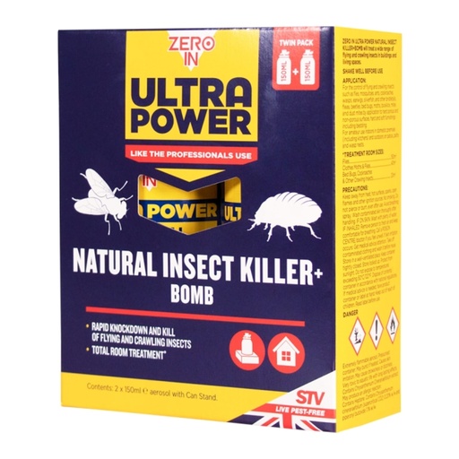 STV - Natural Insect Killer Bomb - 150ml One-Shot Aerosol - Twinpack