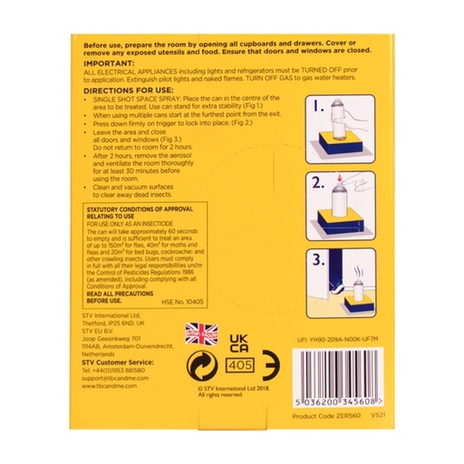 STV - Natural Insect Killer Bomb - 150ml One-Shot Aerosol - Twinpack