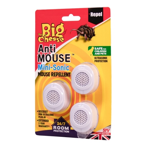 STV - Mini-Sonic Mouse Repellent - 3-Pack