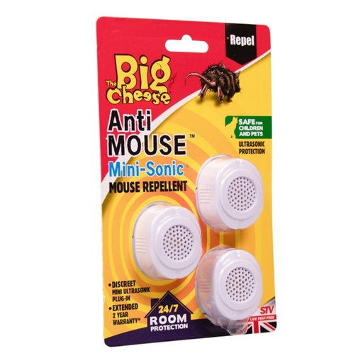 STV - Mini-Sonic Mouse Repellent - 3-Pack