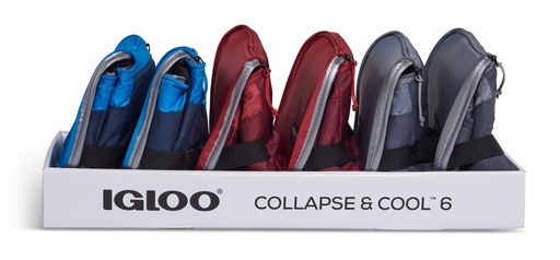 Igloo - Collapse & Cool 6 Can Solid Assortment - Blue/Black DISC