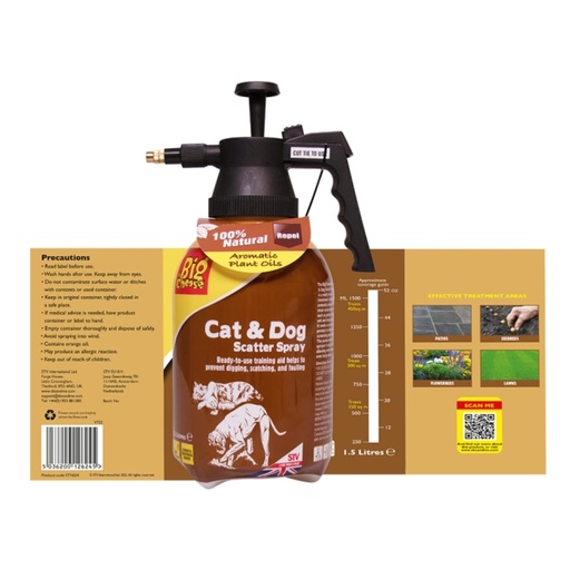 STV - Cat & Dog Scatter Spray - 1.5L Pressure Sprayer