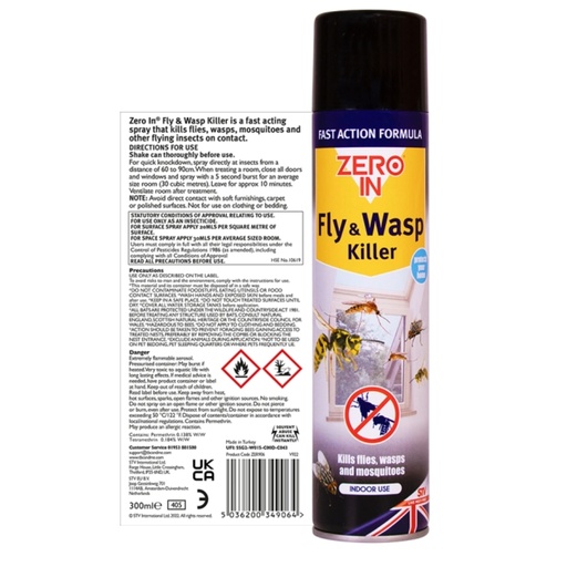 STV - Fly & Wasp Killer - 300ml Aerosol