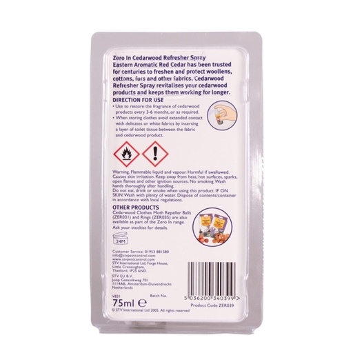 STV - Cedarwood Refresher Spray - 75ml RTU
