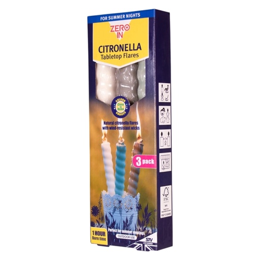STV - Citronella Table Top Flares - Close to Home - 3-Pack