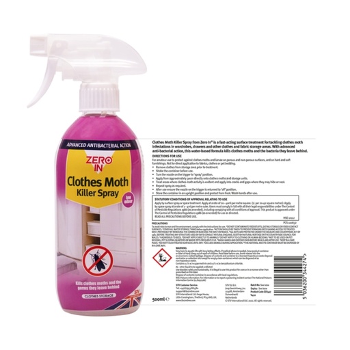 STV - Anti-Bacterial Clothes Moth Killer - 500ml RTU