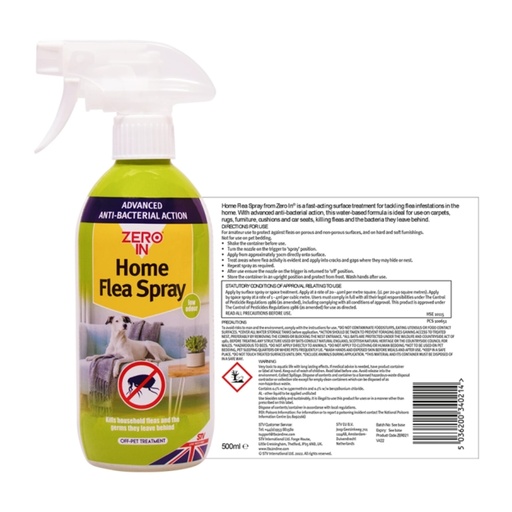 STV - Anti-Bacterial Home Flea Spray - 500ml RTU