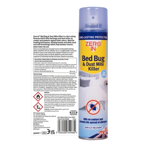 STV - Bed Bug & Dust Mite Killer - 300ml Aerosol