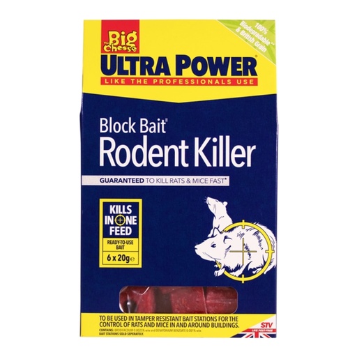 STV - Block Bait Rodent Killer - 20g x 6