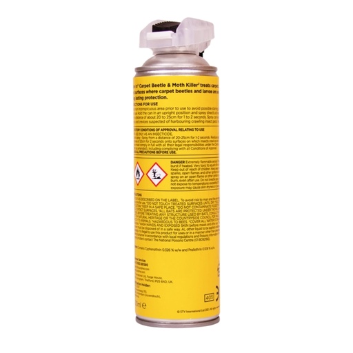 STV - Carpet Beetle & Moth Killer - 500ml Dual Action Aerosol