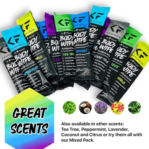 Klean Freak - Body Wipes - Mini Master Pack 12 - Coconut Body Wipes
