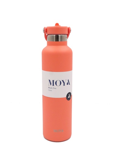 Moya - "Black Sea" 700ml Insulated Sustainable Water Bottle Coral