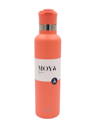 Moya - "Black Sea" 700ml Insulated Sustainable Water Bottle Coral Spout Lid