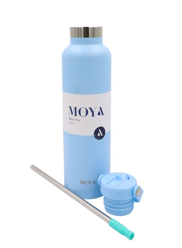 Moya - "Black Sea" 700ml Insulated Sustainable Water Bottle Powder Blue