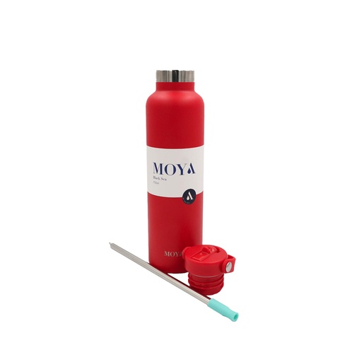 Moya - "Black Sea" 700ml Insulated Sustainable Water Bottle Red