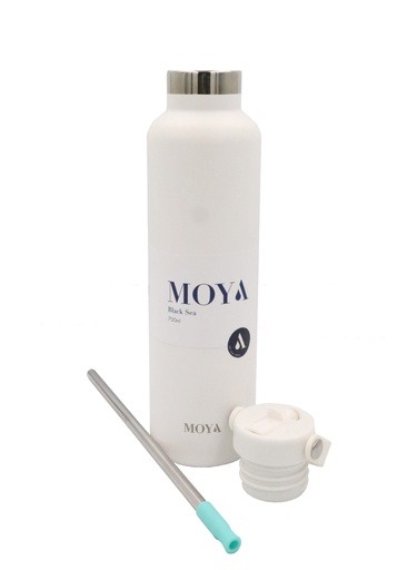 Moya - "Black Sea" 700ml Insulated Sustainable Water Bottle White