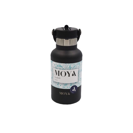 Moya - "Seashell" 350ml Insulated Sustainable Water Bottle Black