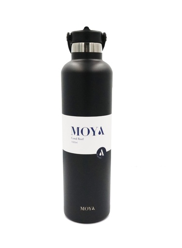 Moya - "Coral Reef" 1L Insulated Sustainable Water Bottle Black