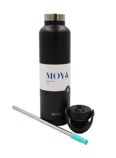 Moya - "Black Sea" 700ml Insulated Sustainable Water Bottle Black