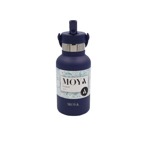 Moya - "Seashell" 350ml Insulated Sustainable Water Bottle Navy