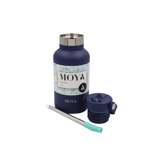Moya - "Seashell" 350ml Insulated Sustainable Water Bottle Navy