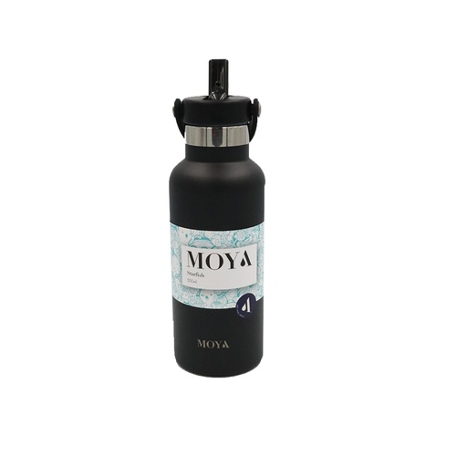 Moya - "Starfish" 500ml Insulated Sustainable Water Bottle Black