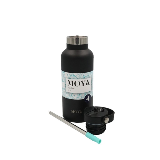 Moya - "Starfish" 500ml Insulated Sustainable Water Bottle Black