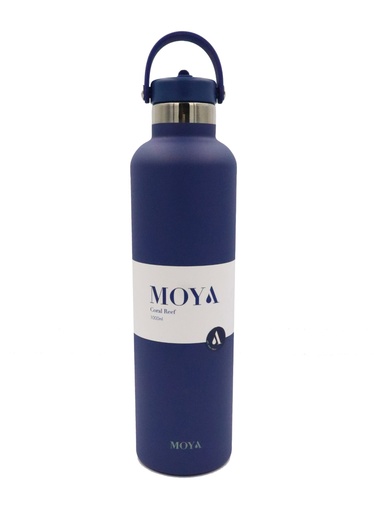 Moya - "Coral Reef" 1L Insulated Sustainable Water Bottle Navy