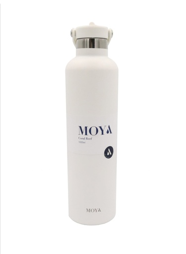 Moya - "Coral Reef" 1L Insulated Sustainable Water Bottle White