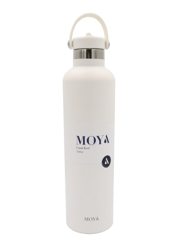 Moya - "Coral Reef" 1L Insulated Sustainable Water Bottle White