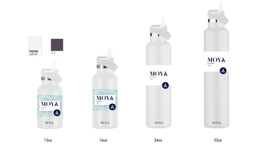 Moya - "Starfish" 500ml Insulated Sustainable Water Bottle White