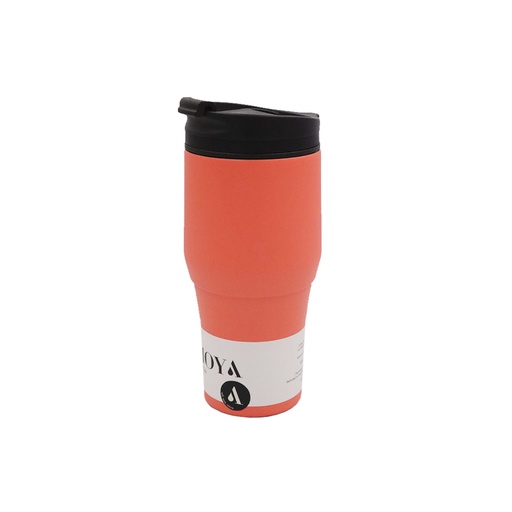 Moya - "High Tide" 380ml Travel Coffee Mug Black/Coral