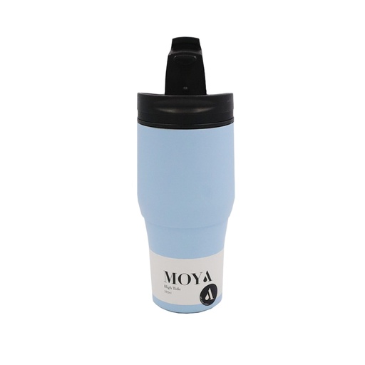 Moya - "High Tide" 380ml Travel Coffee Mug Black/Powder Blue