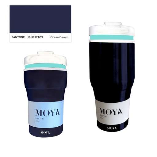 Moya - "High Tide" 380ml Travel Coffee Mug Blue/Black