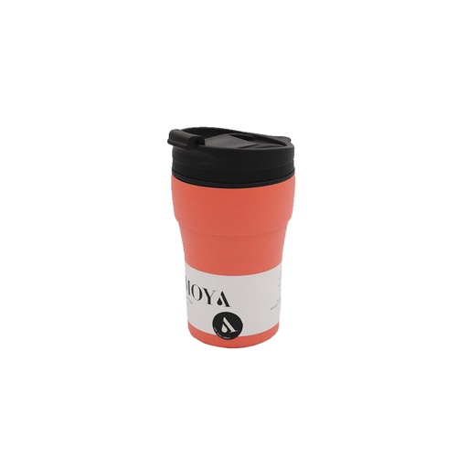 Moya - "Low Tide" 250ml Travel Coffee Mug Black/Coral