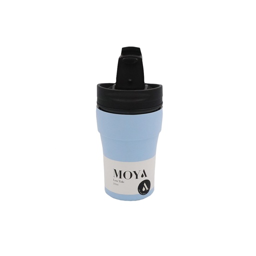 Moya - "Low Tide" 250ml Travel Coffee Mug Black/Powder Blue