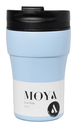Moya - "Low Tide" 250ml Travel Coffee Mug Black/Powder Blue