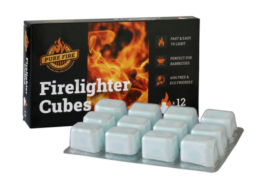 Pure Fire - White Paraffin Lighter cubes - Pack of 12