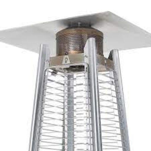 Pure Heat - Pyramid Style Gas Patio Heater In Stainless Steel with wheels