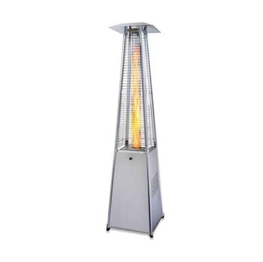 Pure Heat - Pyramid Style Gas Patio Heater In Stainless Steel with wheels