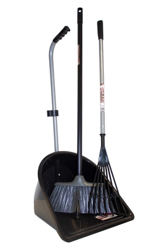 Red Gorilla - Garden Companion Set - Black (Tidee + Super Rake + Poly Yard Broom)
