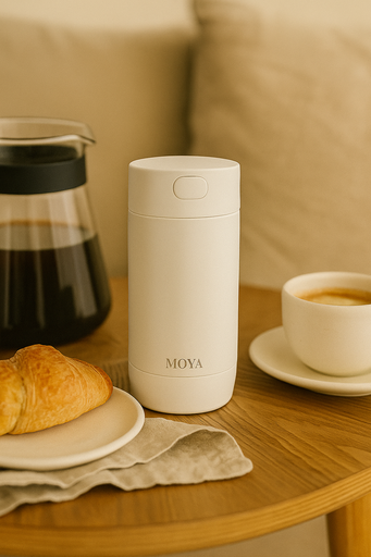 Moya - "Ripple" 240ml Travel Coffee Mug White