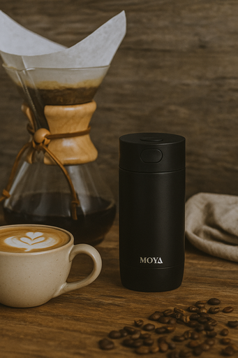 Moya - "Ripple" 240ml Travel Coffee Mug Black